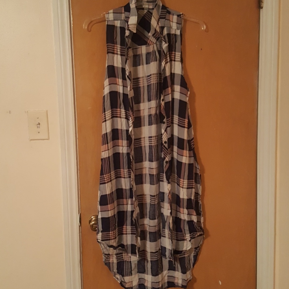 Plaid over-size top!!